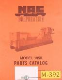 MAC-Mac 1850, Mobile Auto Cruser Baler, Parts Lists Manual-1850-01